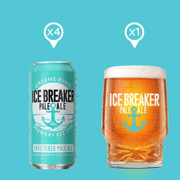 Ice Breaker Gift Pack - 4x Cans & Pint Glass ‐ Greene King Shop